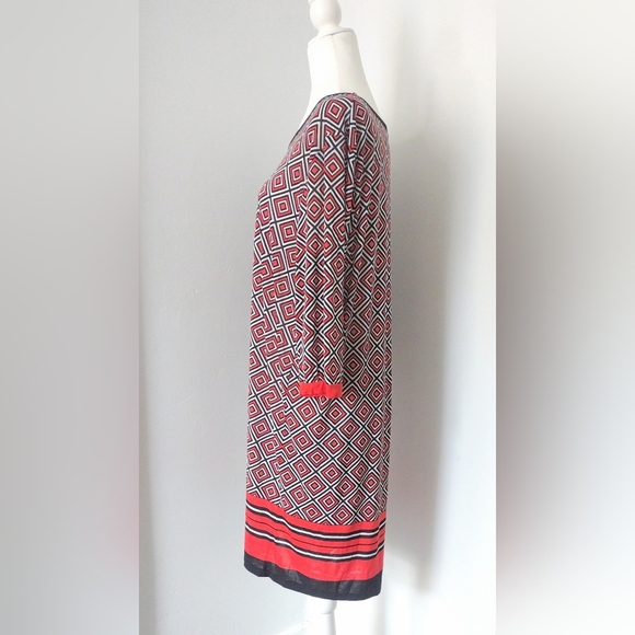 Relaxx Women's Geometric Orange  Dress - Picture 3 of 5